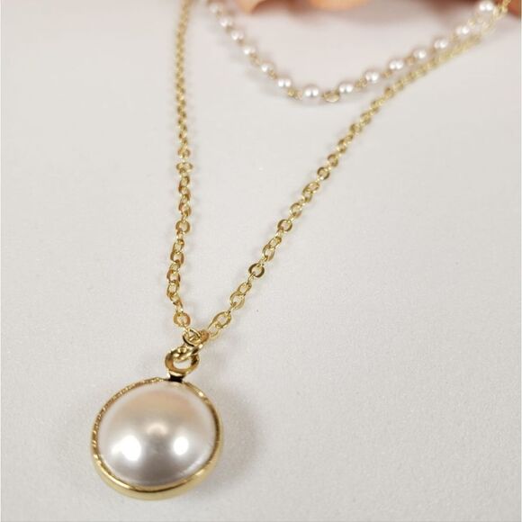 Brand New Pearl With Gold Necklace - Picture 2 of 6